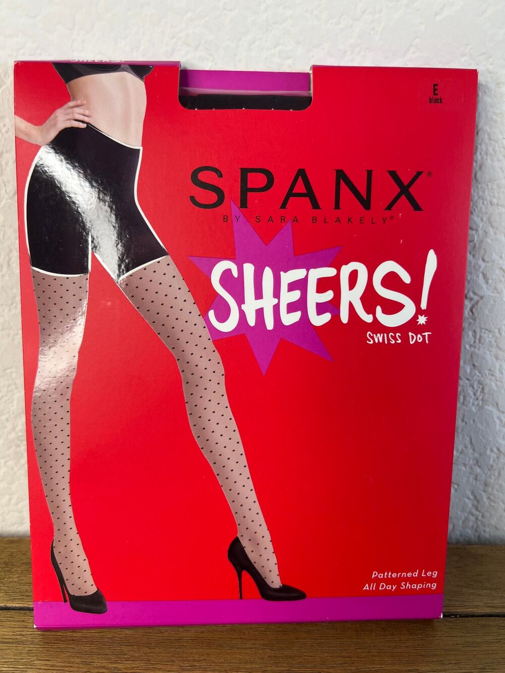 SPANX by Sara Blakely Sheers Swiss Dot Pantyhose Black NEW ~ Size E